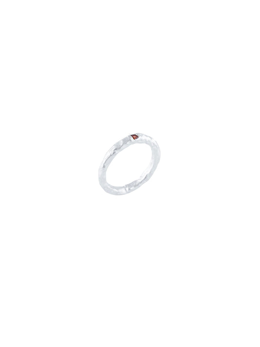 ALBA RING BLOOD RED SILVER