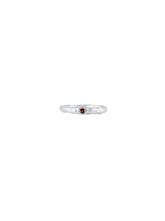 ALBA RING BLOOD RED SILVER