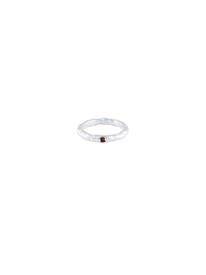 ALBA RING SANGRIA RED SILVER